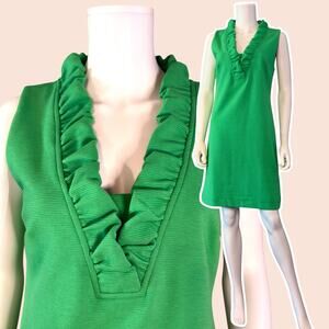 Lilly Pulitzer Tisbury Shift Dress Fauna Green Ribbed Knit Size Medium Preppy